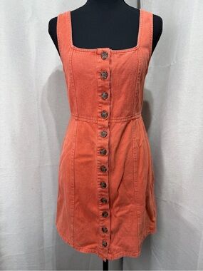 Chloe & Katie Button-Front Rust Tank Dress sz M